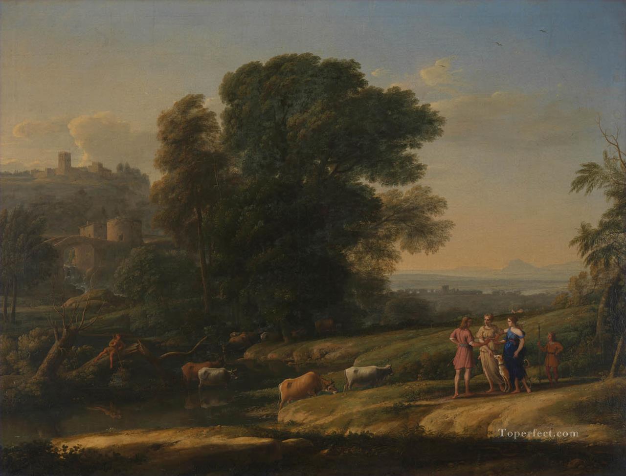 Landscape with Cephalus and Procris Reunited by Diana Claude Lorrain Oil Paintings